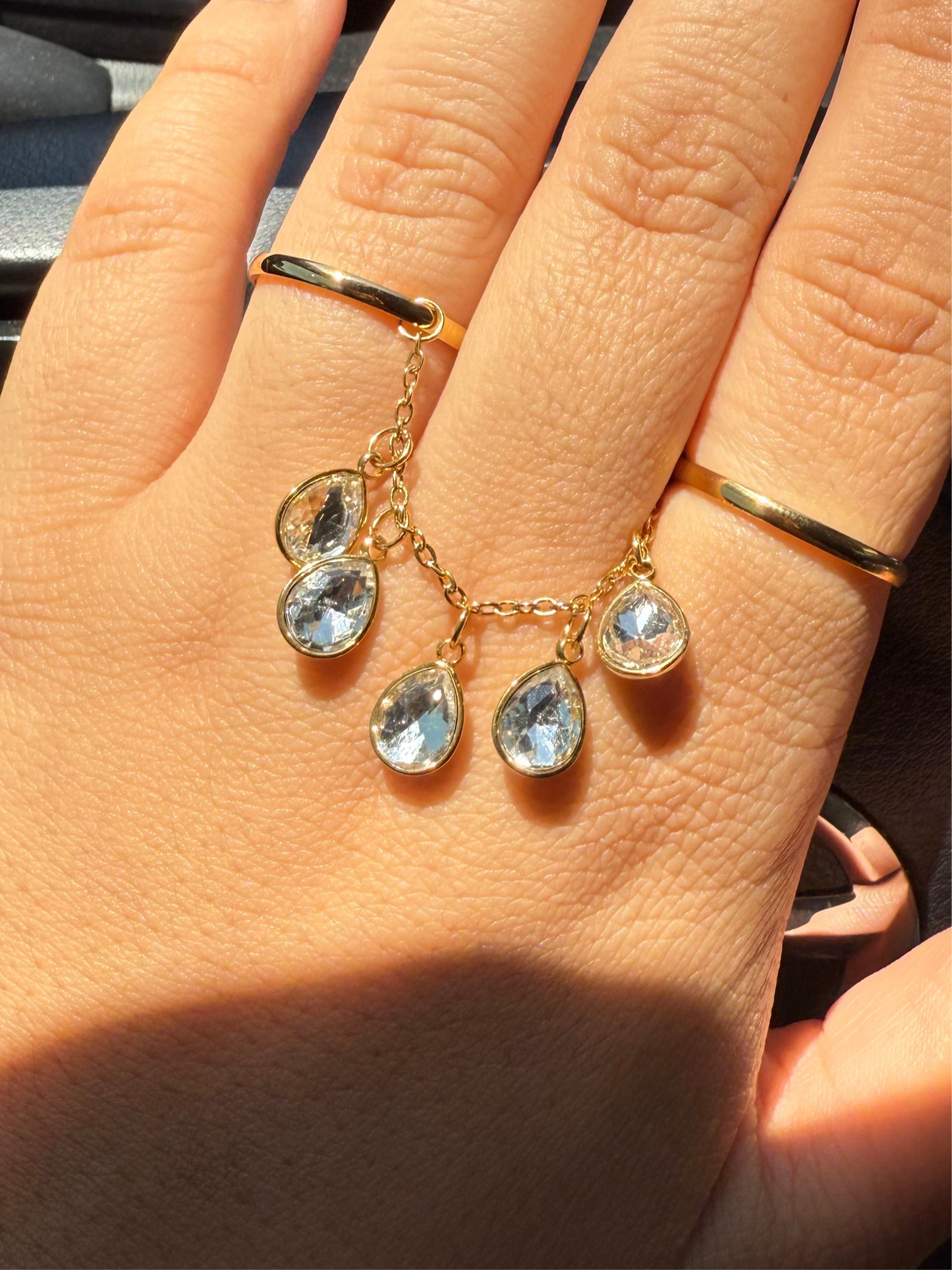 Pear Chain Double Ring