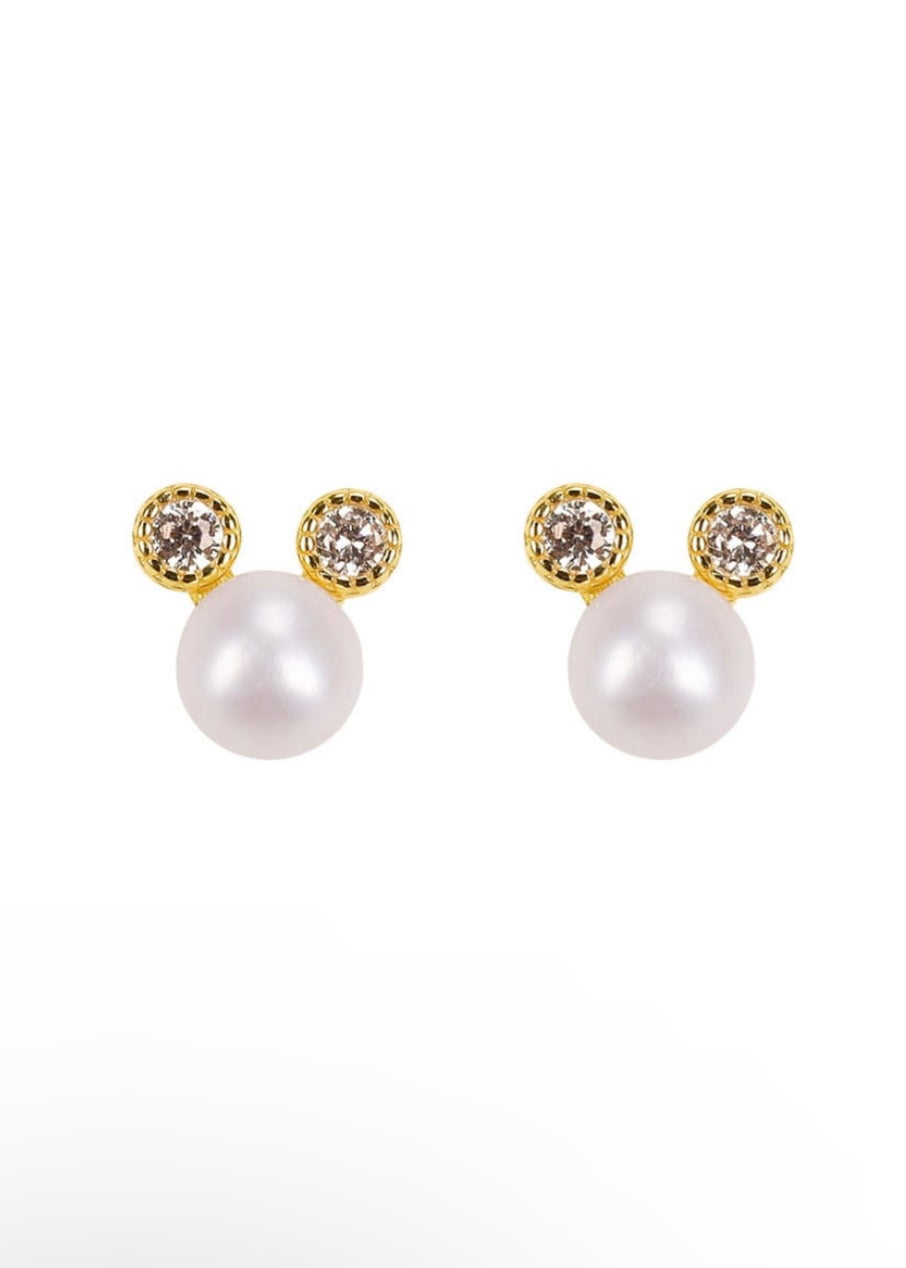 Mickey Pearl Stud Earrings