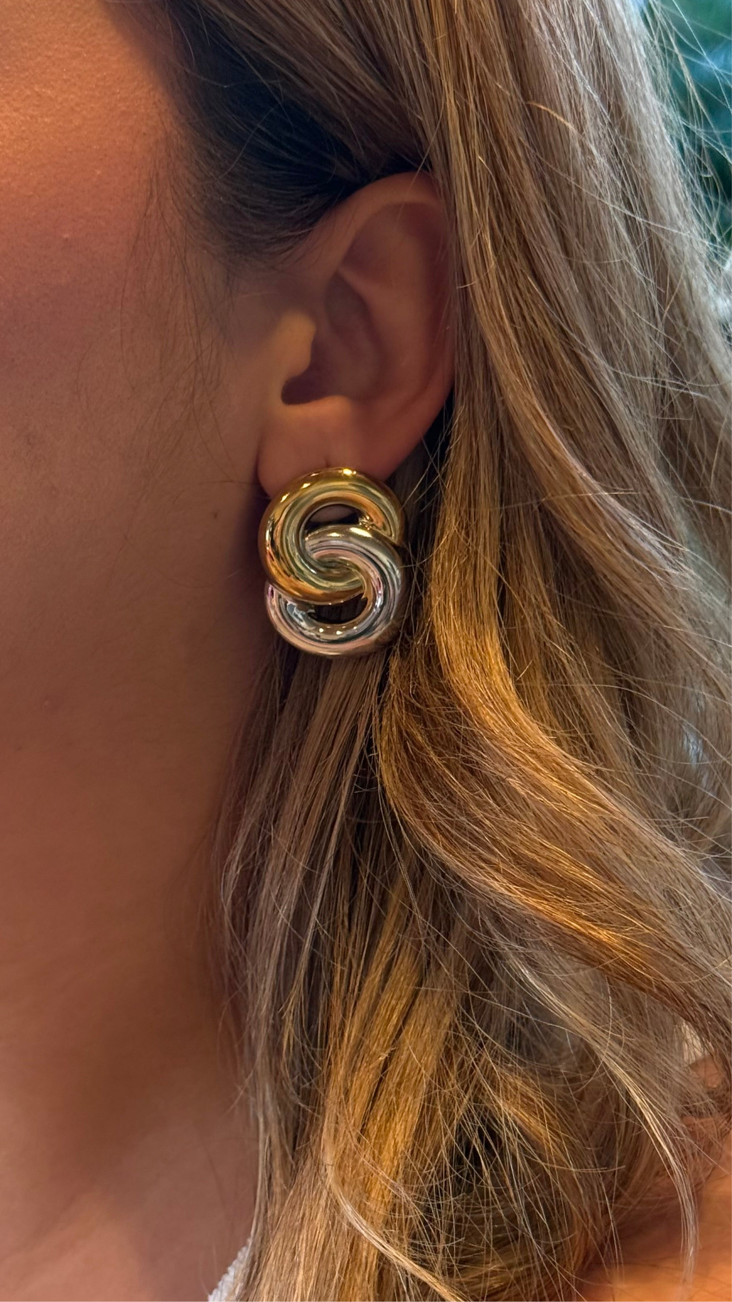 Stacy Two Tone Earrings