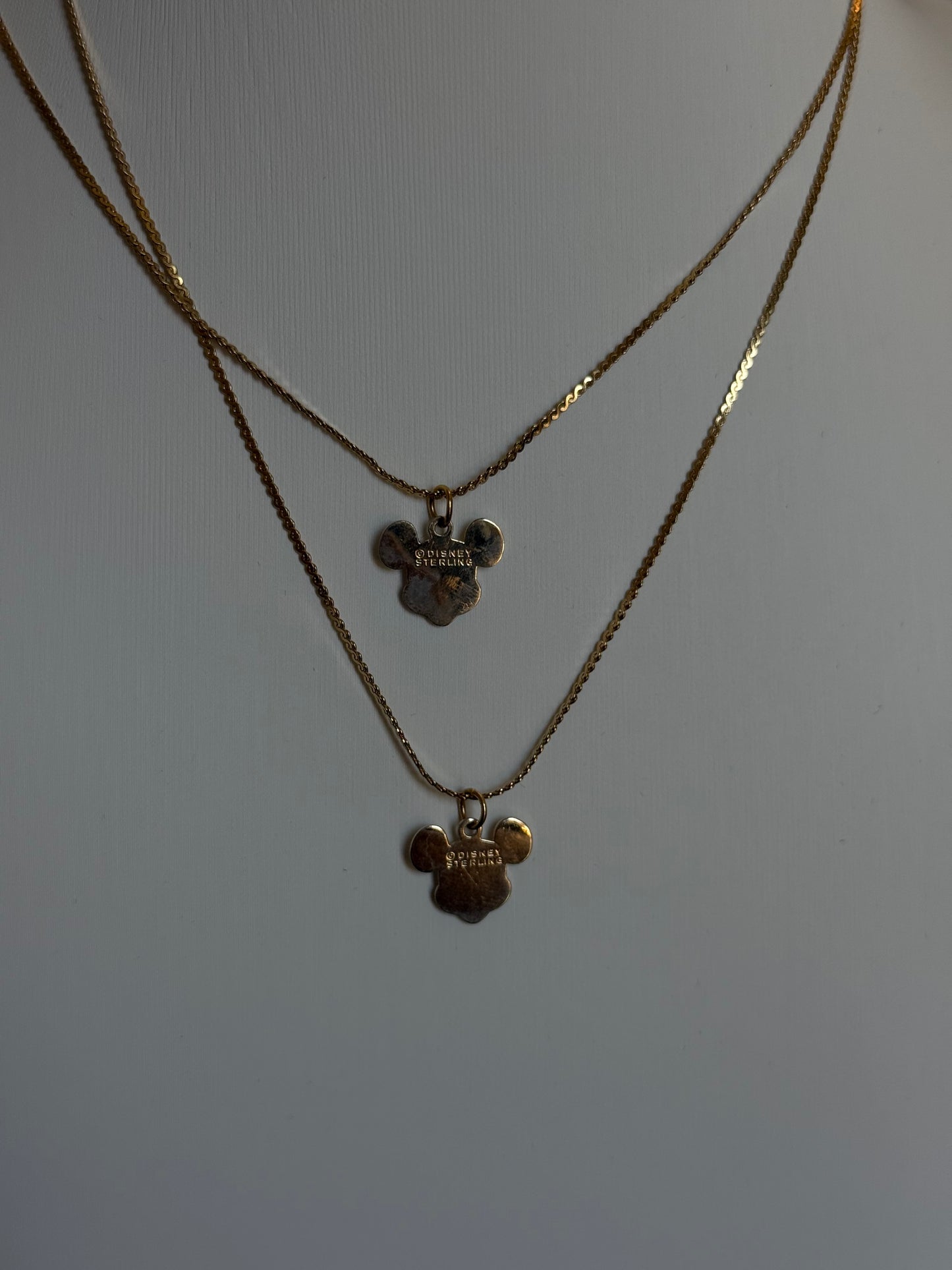 Mickey Gold Necklace Sterling Silver