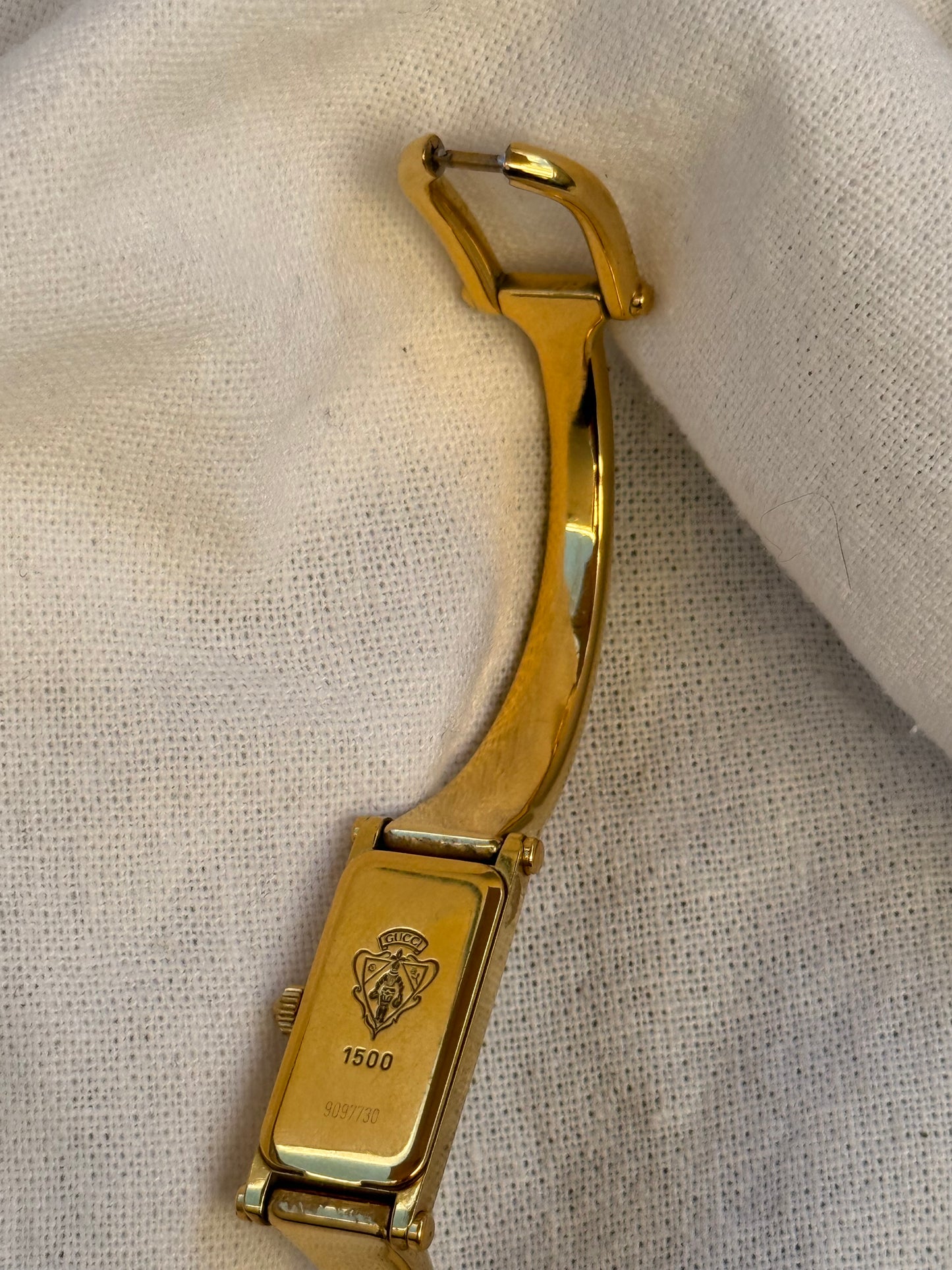 6.5” Gold Mother of Pearl Gucci Watch