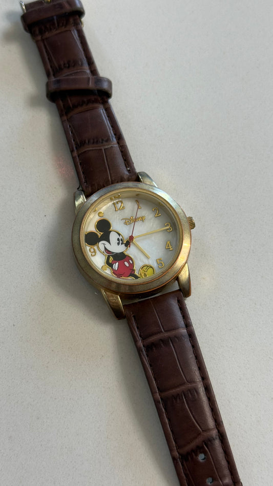 Brown Leather Mickey Watch