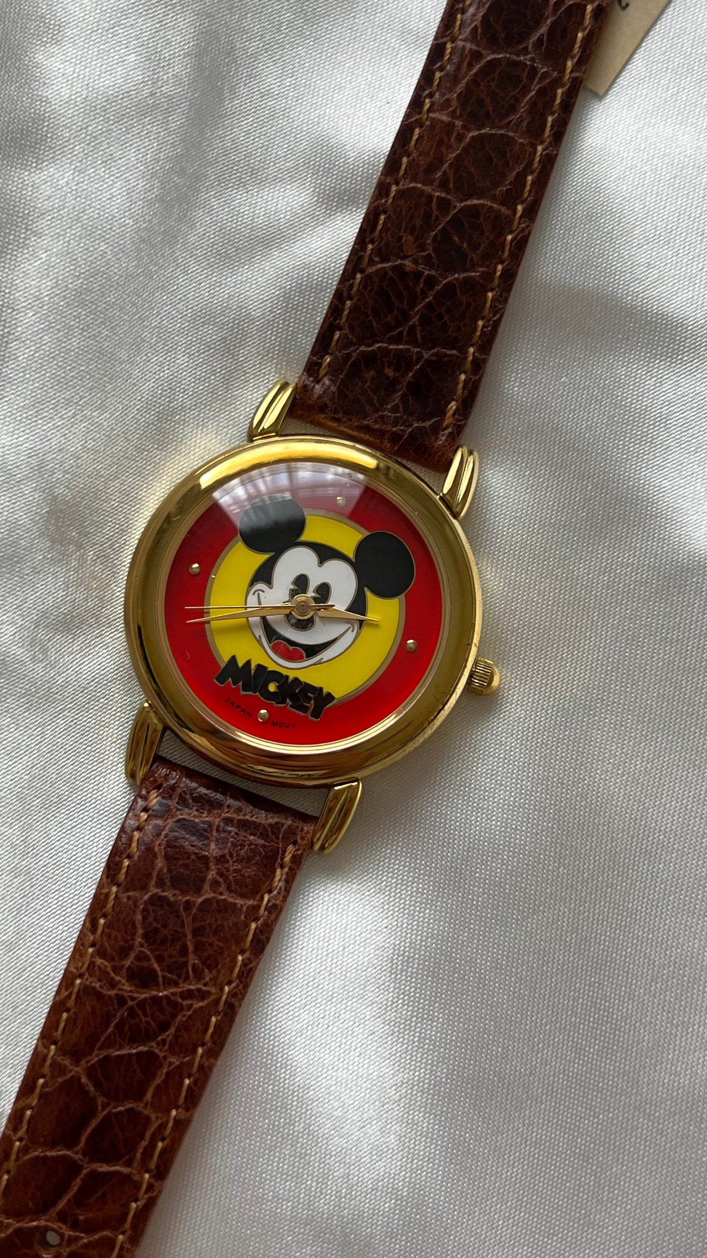 Vintage Mickey Brown Leather Watch