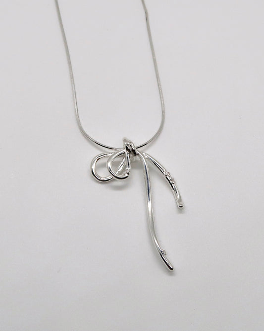 Silver Bow Necklace