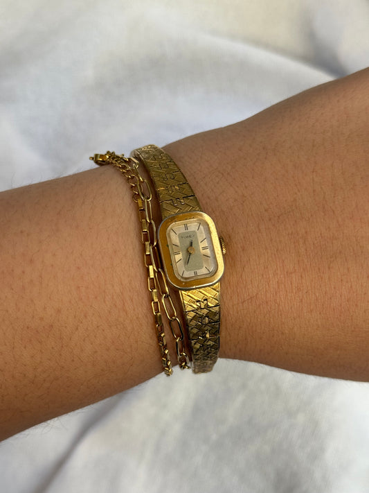 6.25” Vintage Gold Timex Watch