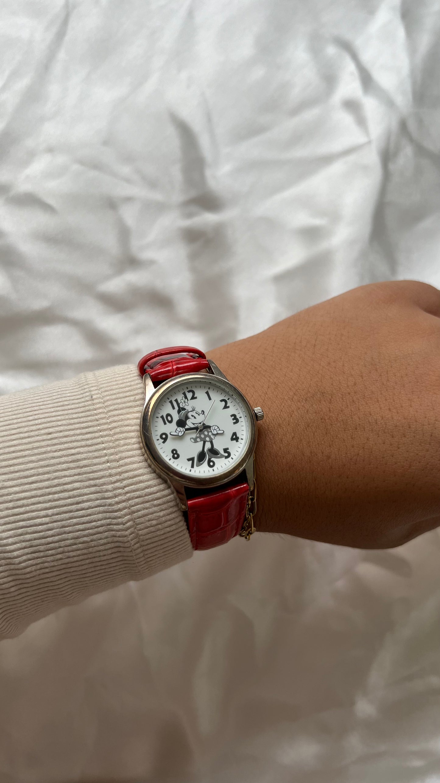 Minnie Red Leather Watch