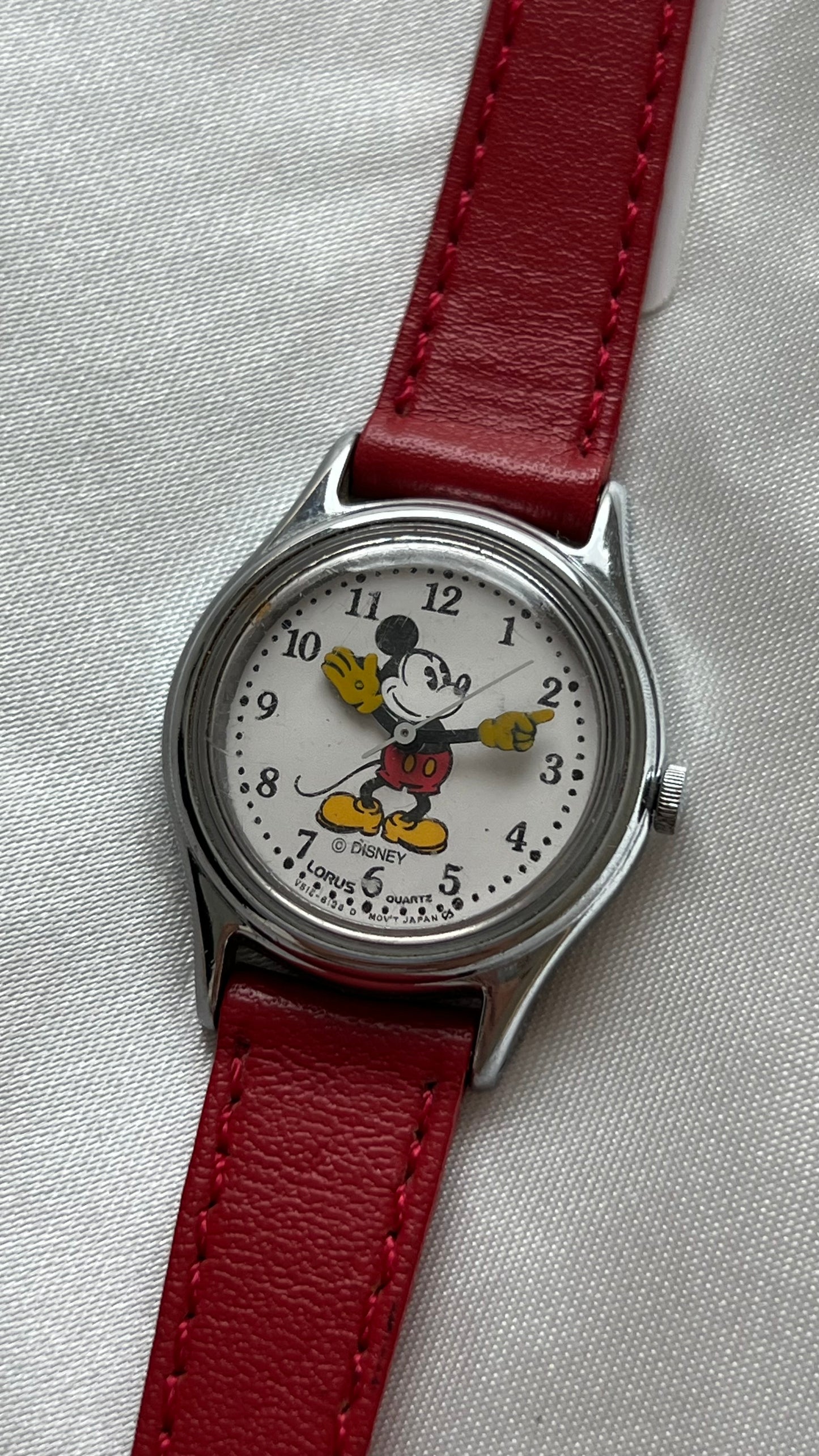 Mickey Red Leather Watch