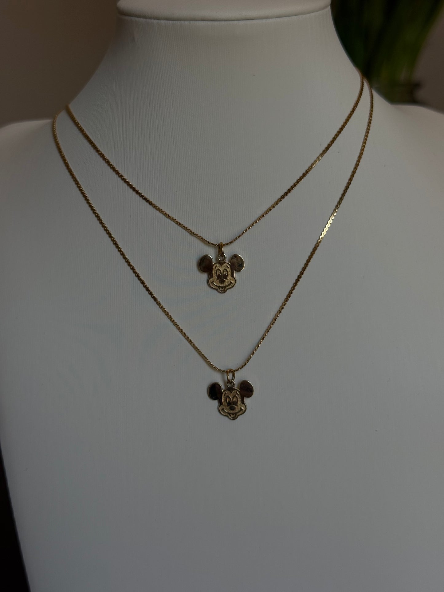 Mickey Gold Necklace Sterling Silver