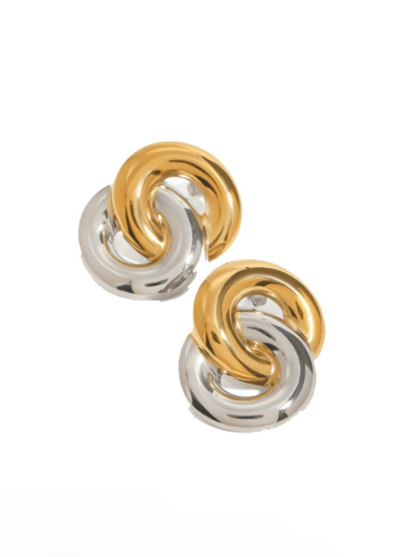 Stacy Two Tone Earrings
