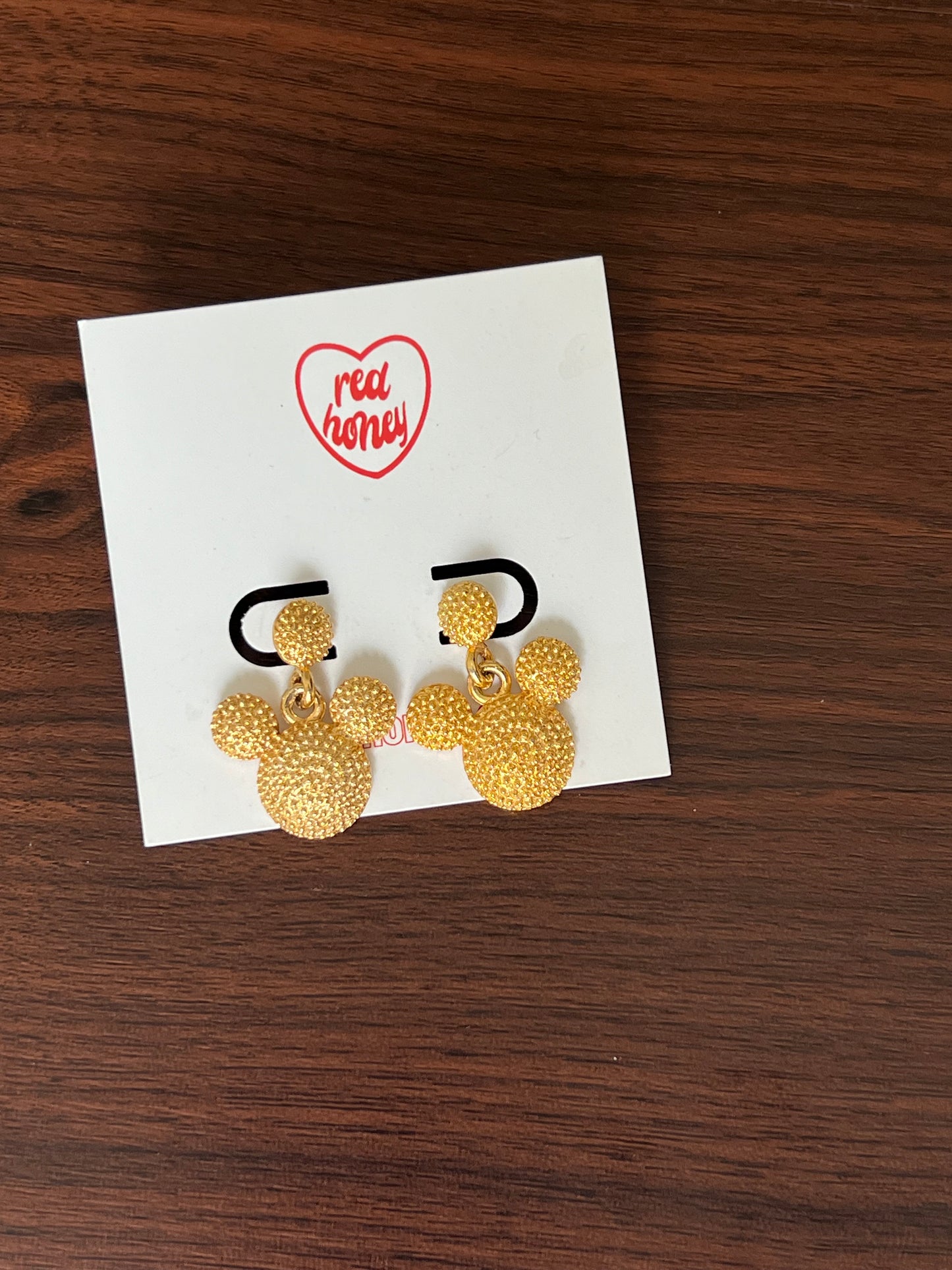 Gold Mickey Earrings