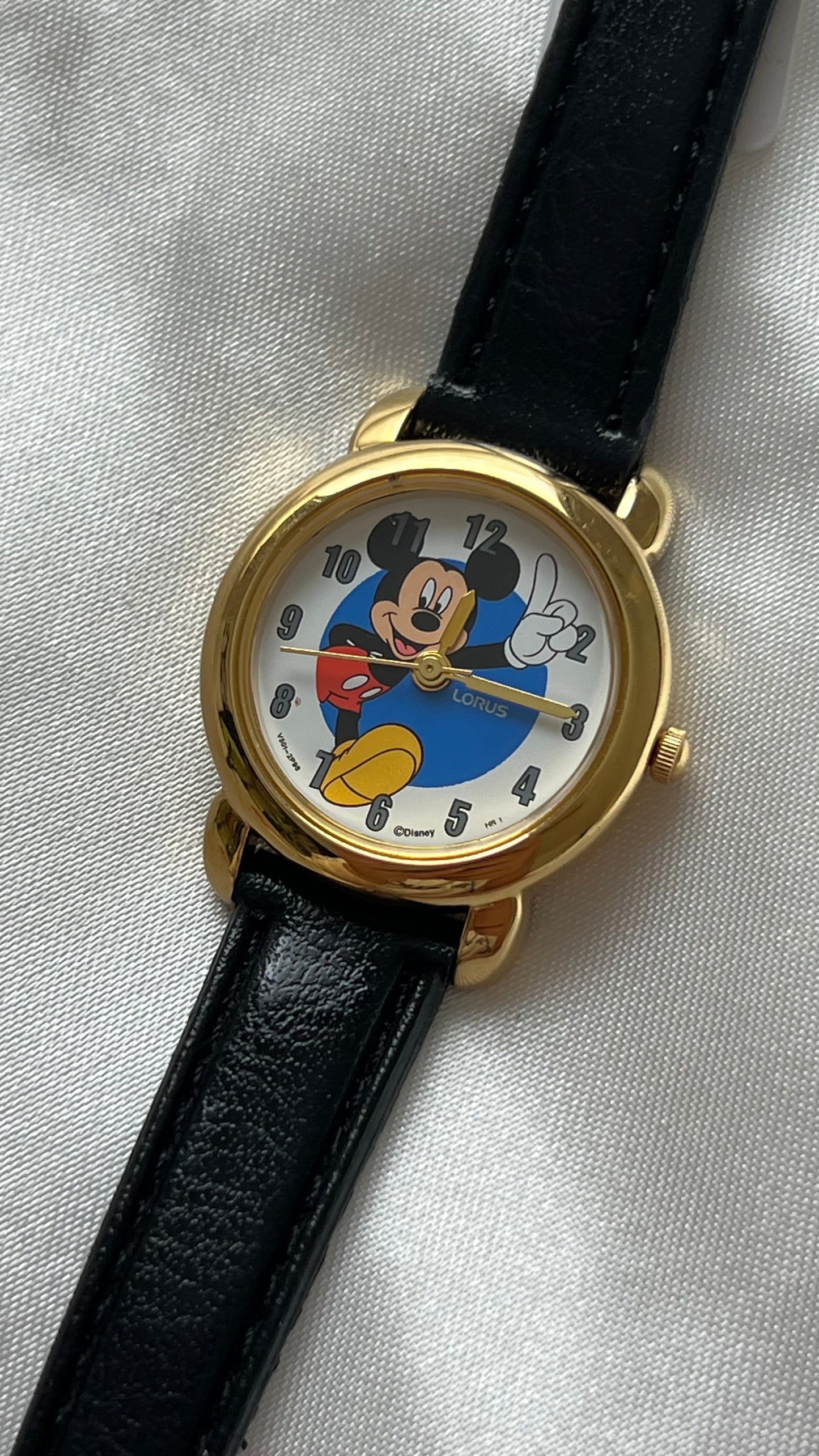 Mickey Black Leather Watch