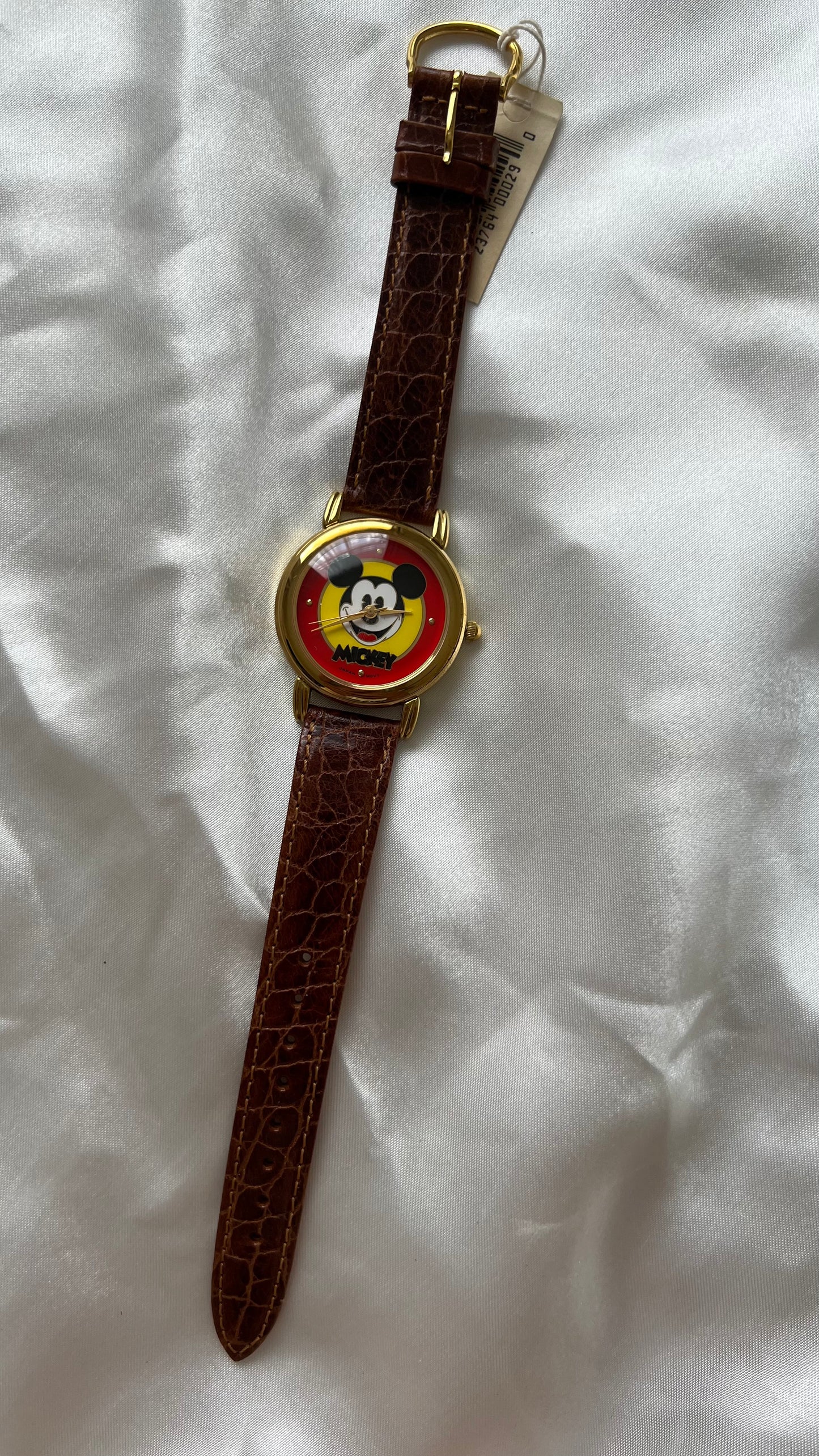 Vintage Mickey Brown Leather Watch