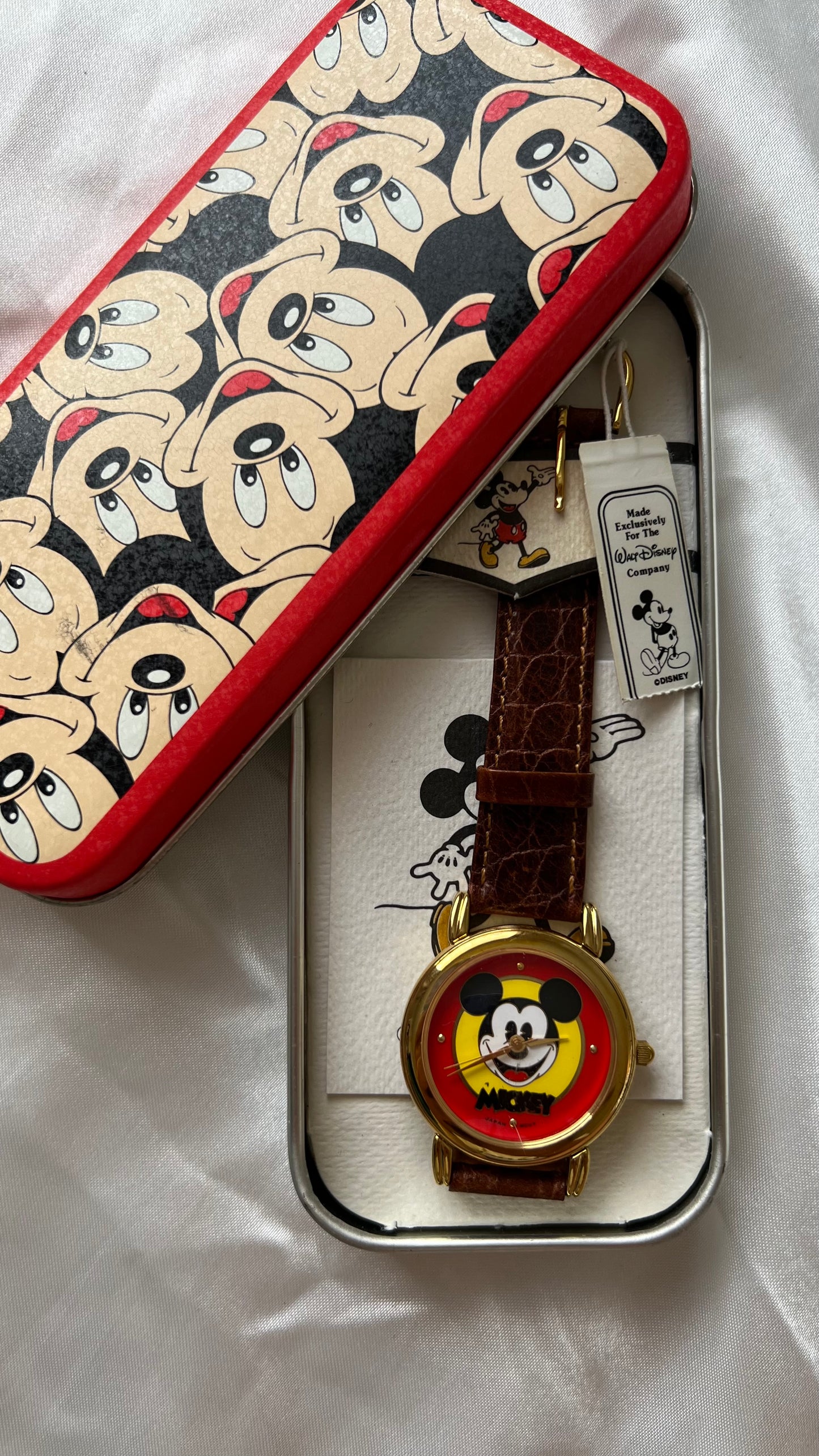 Vintage Mickey Brown Leather Watch