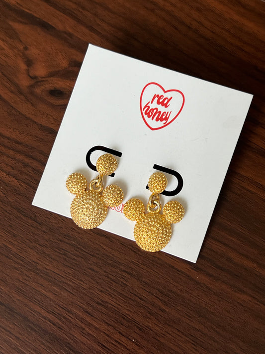 Gold Mickey Earrings