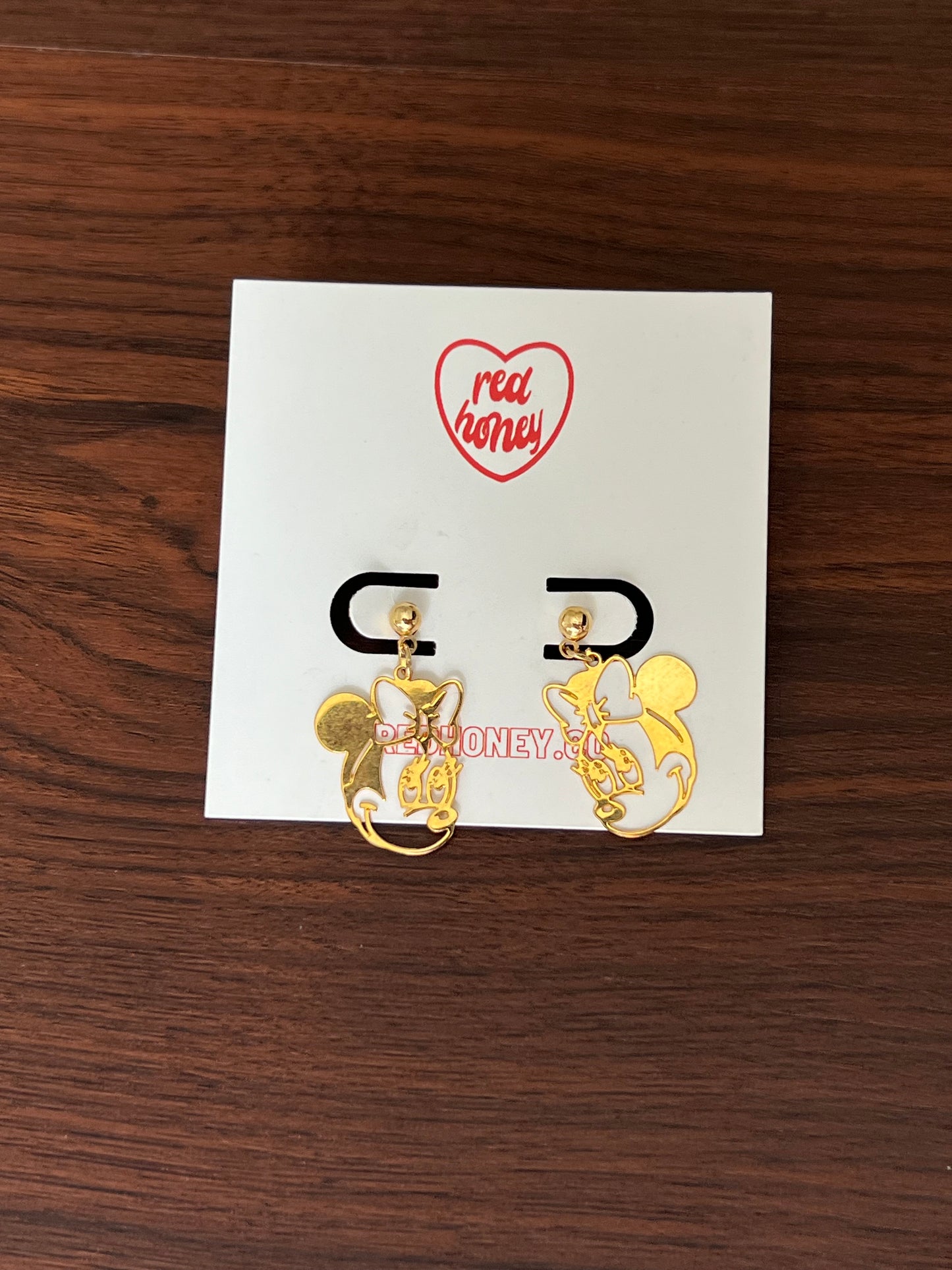 Minnie Mouse Gold Earrings