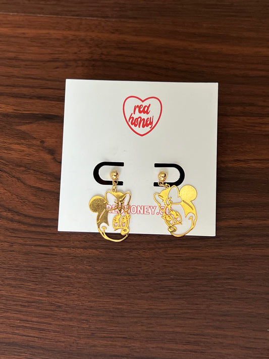 Minnie Mouse Gold Earrings