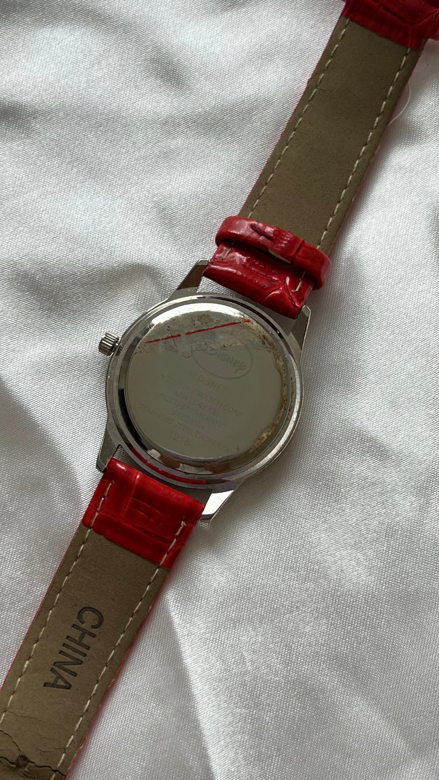 Minnie Red Leather Watch