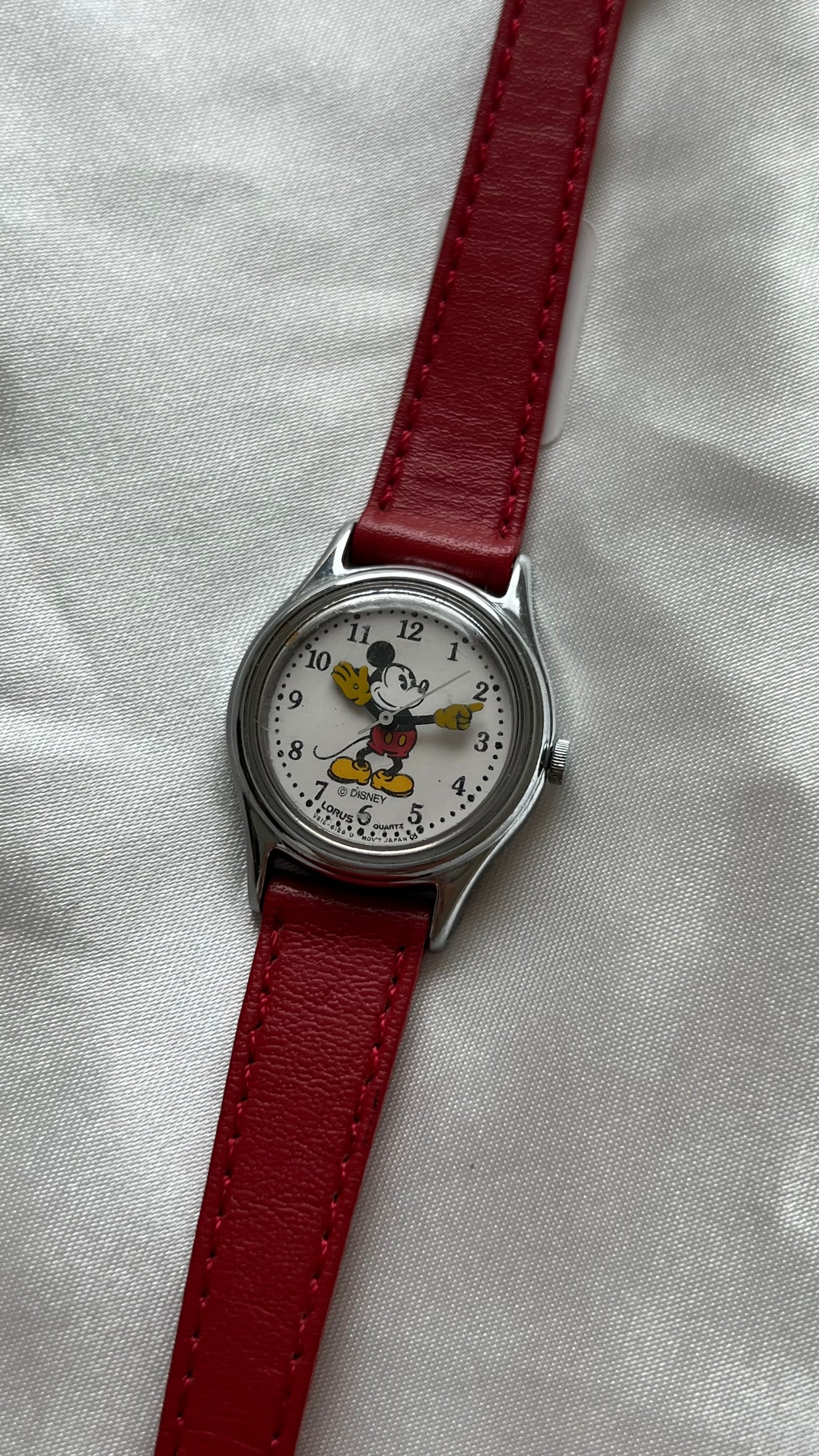 Mickey Red Leather Watch