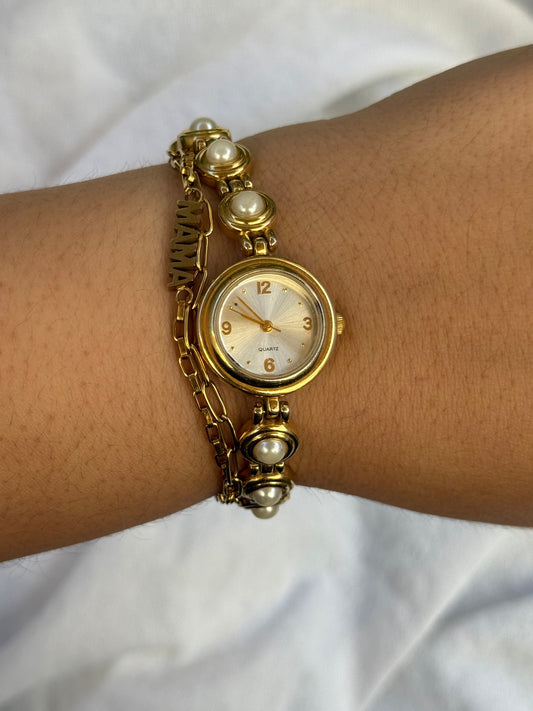 6.75” Gold Pearl Watch