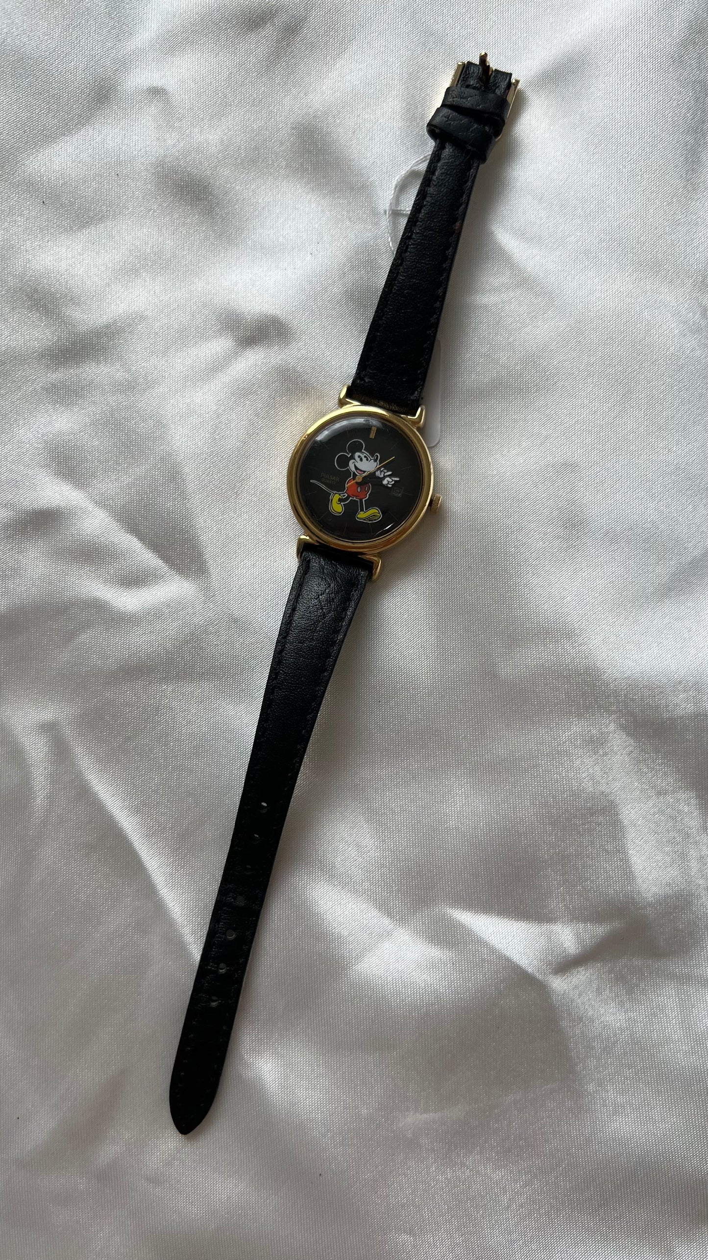 Mickey Black Leather Watch