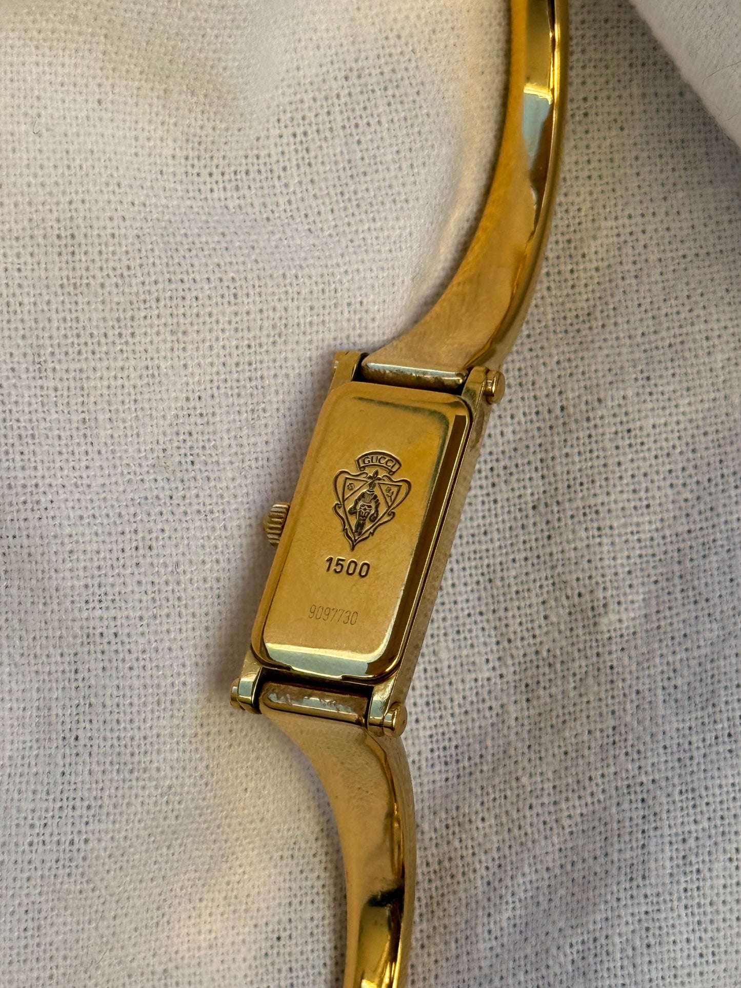 6.5” Gold Mother of Pearl Gucci Watch